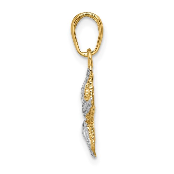 10K Gold w/Rhodium Starfish Charm - Picture 4 of 4